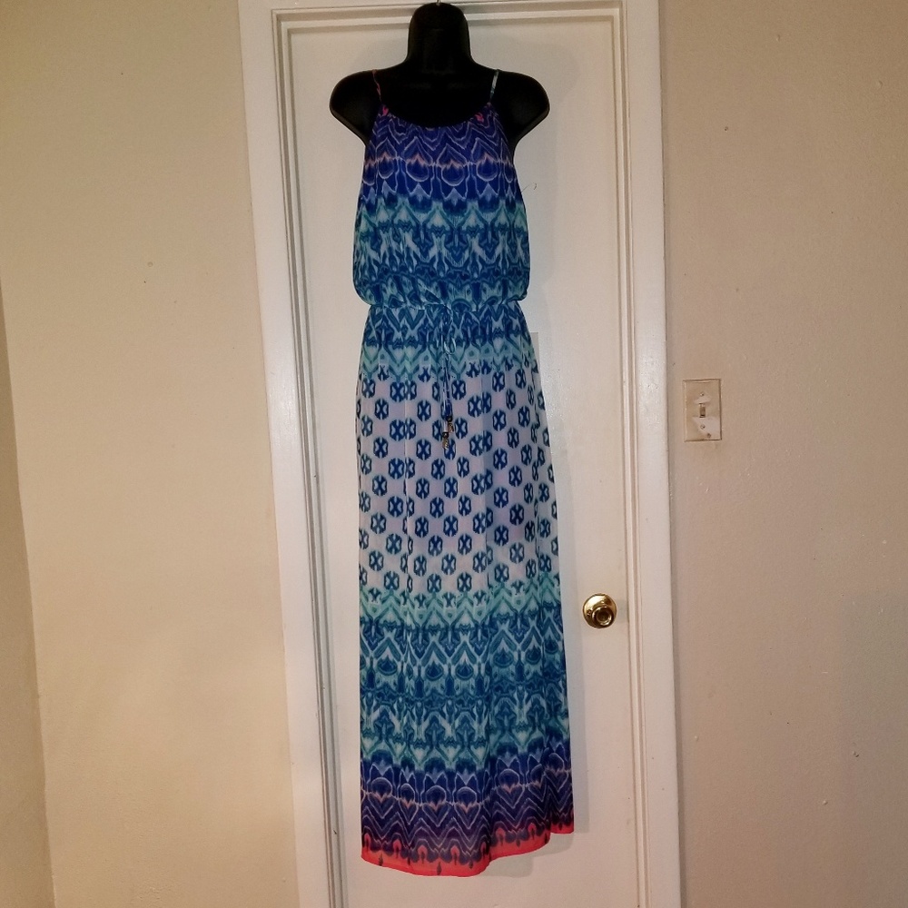 MULTICOLORED LONG MAXI DRESS